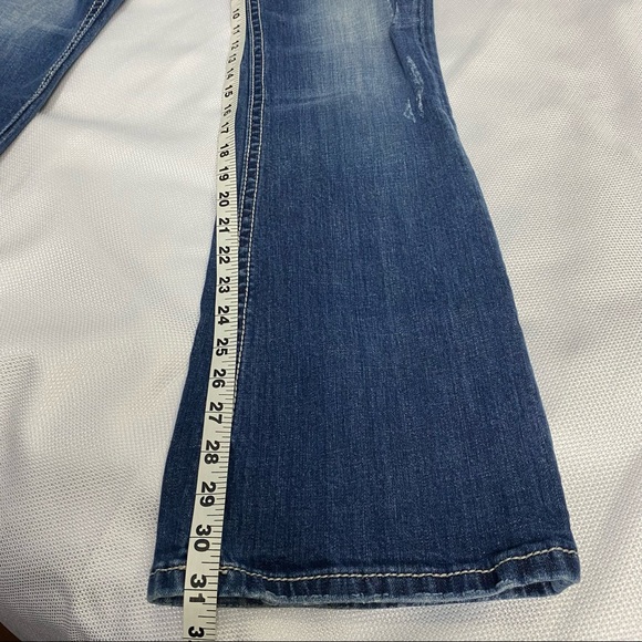 ReRock for Express Barely Boot Stretch Womens Blue Denim Jean Size 6 R - Picture 9 of 13